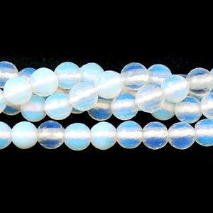 #2005 - Opalite Large Hole, Faceted 8mm Round - 8-inch