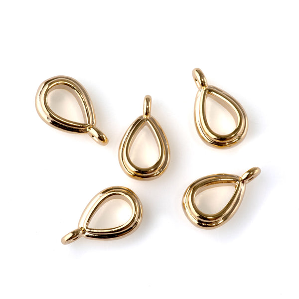14mm Bail with Loop - Gold Plated - 5 Pack