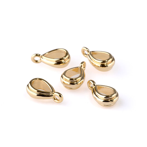 14mm Bail with Loop - Gold Plated - 5 Pack