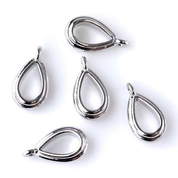 18mm Bail with Loop - Rhodium Plated - 5 Pack