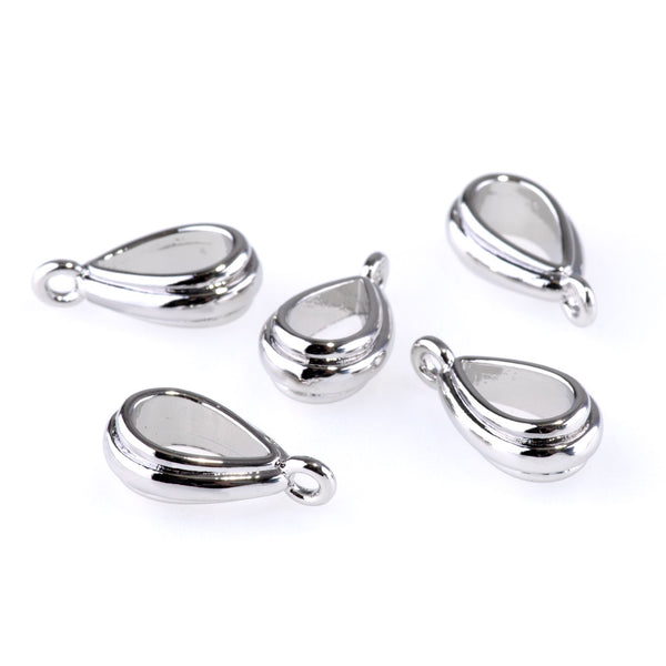 18mm Bail with Loop - Rhodium Plated - 5 Pack