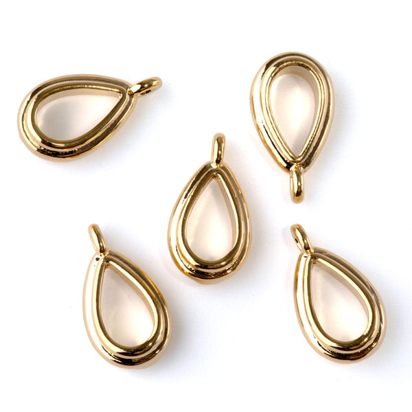 18mm Bail with Loop - Gold Plated - 5 Pack