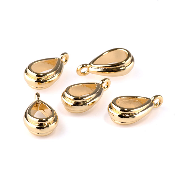 18mm Bail with Loop - Gold Plated - 5 Pack