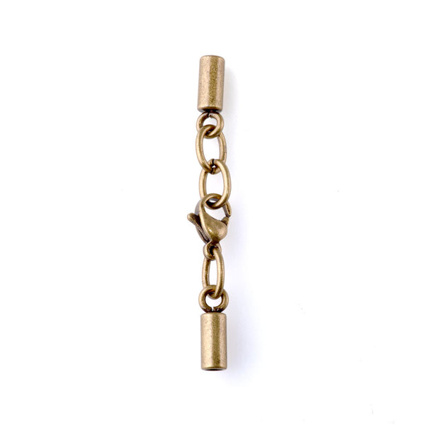 Glu-N-Go End Caps in Smooth Antique Brass Finish Stainless Steel with 2mm Hole