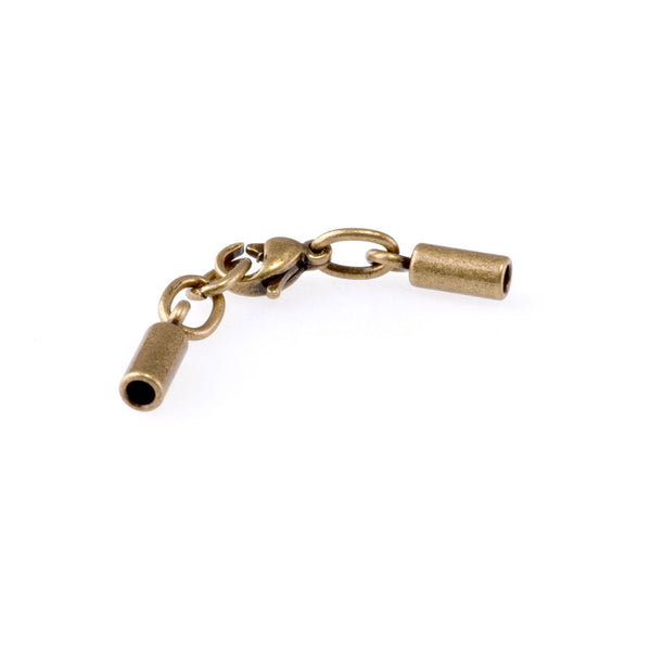 Glu-N-Go End Caps in Smooth Antique Brass Finish Stainless Steel with 2mm Hole