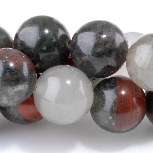 African Blood Stone 10mm Round - 15-16 Inch