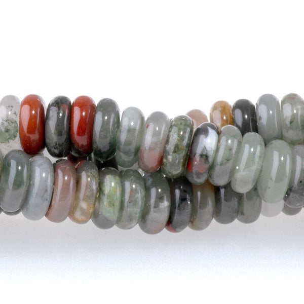 African Bloodstone 2x6mm Thin Rondelle - 15-16 Inch