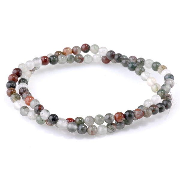 African Blood Stone 4mm Round - 15-16 Inch