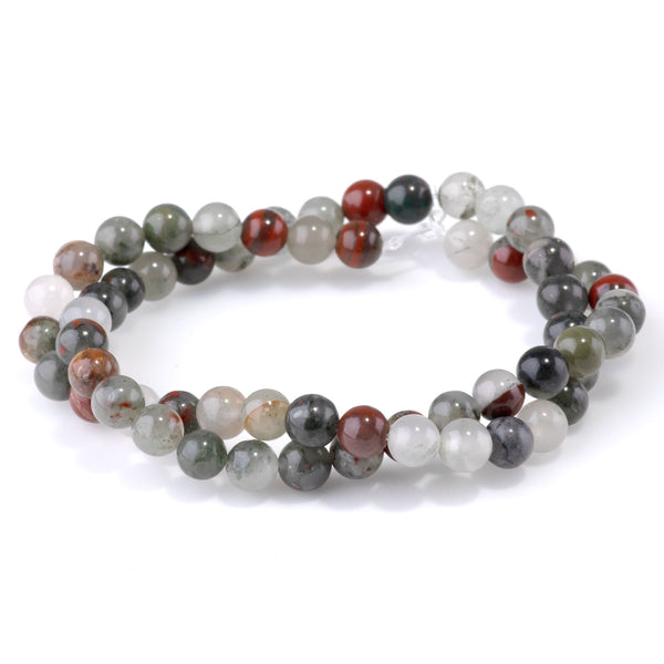 African Blood Stone 6mm Round - 15-16 Inch