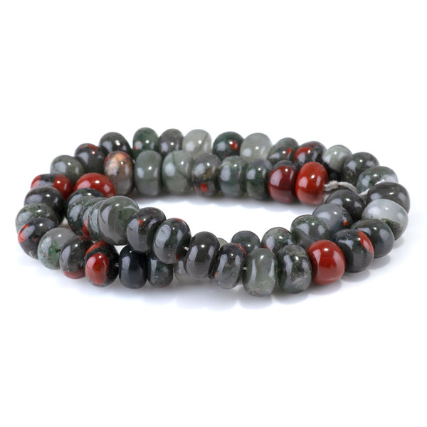 African Blood Stone 8x10-9x13mm Side Drilled Pebble - 15-16 Inch