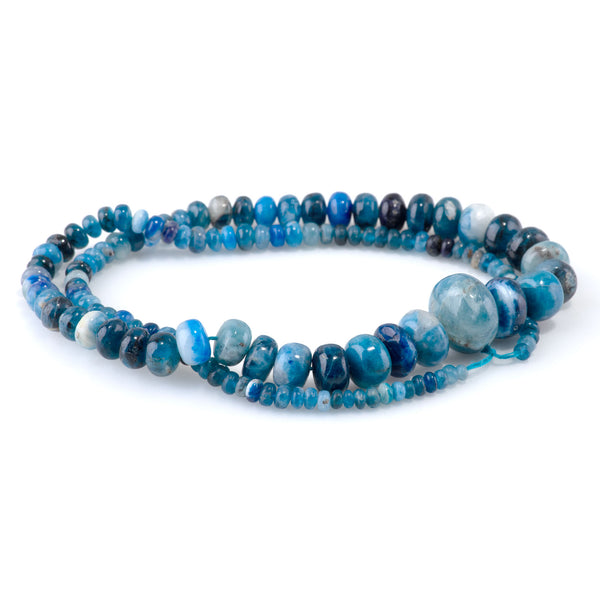 Afghanite 2x3-9x13mm Blue Graduated Irregular Rondelle - 16-17 inch