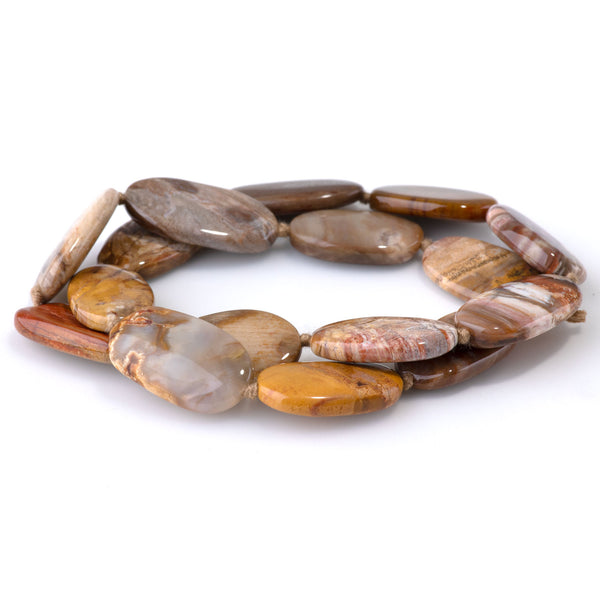 Petrified Wood 13x18-15x25mm Oval - 15-16 Inch