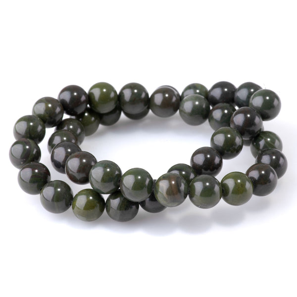 African Green Jasper 10mm Round - 15-16 Inch