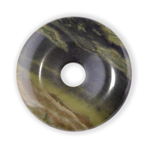 African Green Jasper 40mm Donut Pendant
