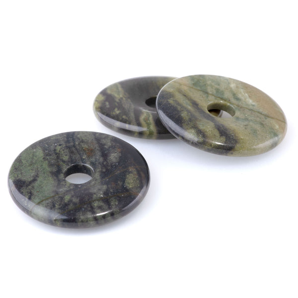 African Green Jasper 40mm Donut Pendant