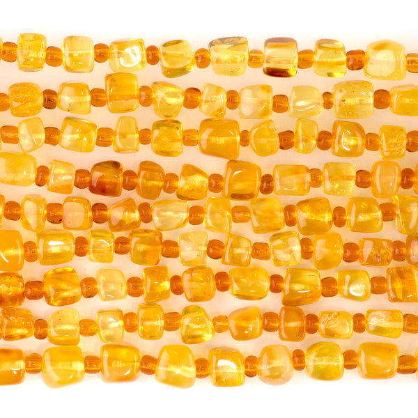 Amber 5mm Square Nugget AA Grade -15-16 Inch