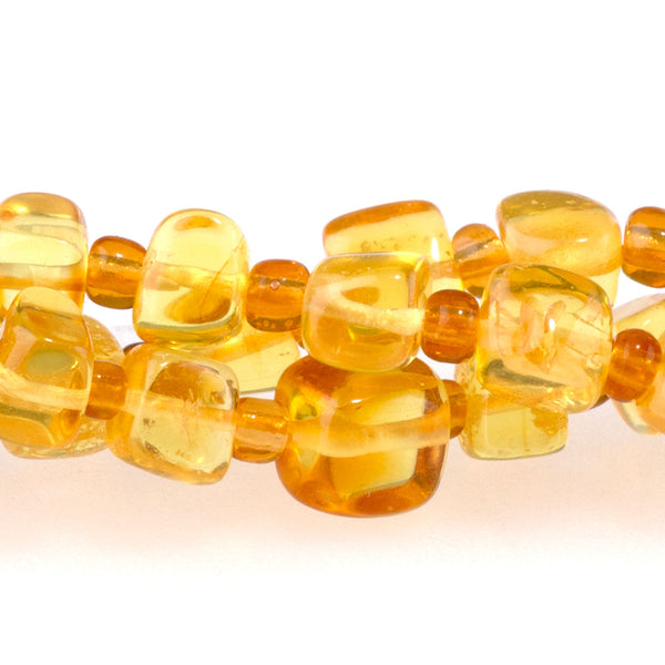 Amber 5mm Square Nugget AA Grade -15-16 Inch