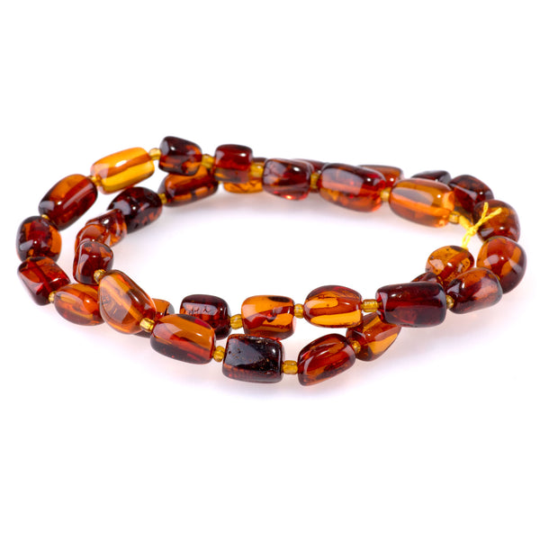Amber 7x9mm Rectangle Nugget AA Grade -15-16 Inch