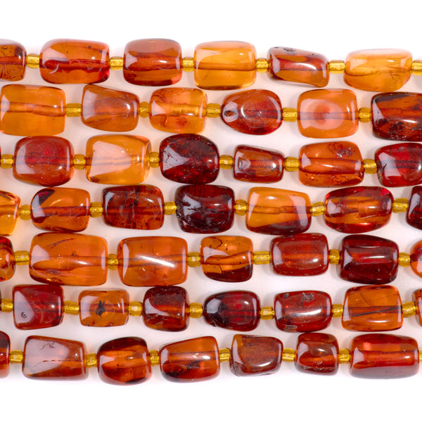 Amber 7x9mm Rectangle Nugget AA Grade -15-16 Inch