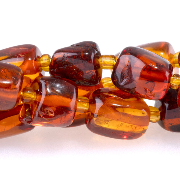 Amber 7x9mm Rectangle Nugget AA Grade -15-16 Inch