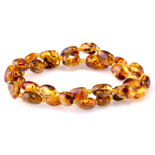 Dendritic Amber 8x10-10x12mm Nugget -15-16 Inch