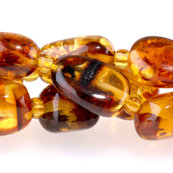 Dendritic Amber 8x10-10x12mm Nugget -15-16 Inch