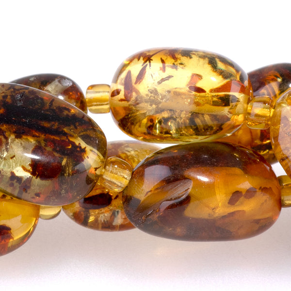 Dendritic Amber 8x12-12x16mm Nugget -15-16 Inch