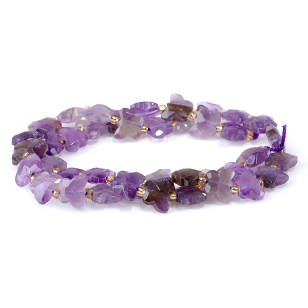 Amethyst 10x8mm Faceted Butterfly A Grade - 15-16 Inch