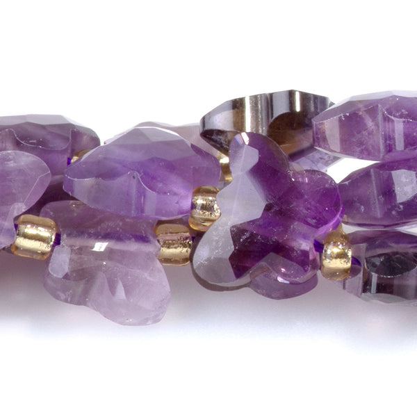 Amethyst 10x8mm Faceted Butterfly A Grade - 15-16 Inch