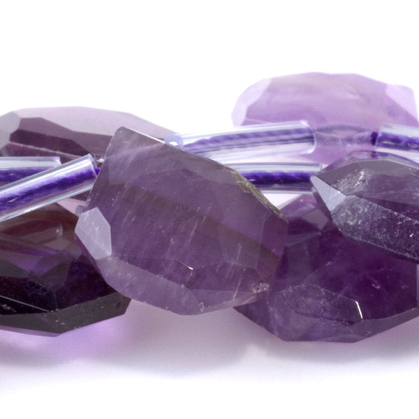 Amethyst 13x15mm Faceted Top Drilled Irregular Tear Drop - 15-16 Inch