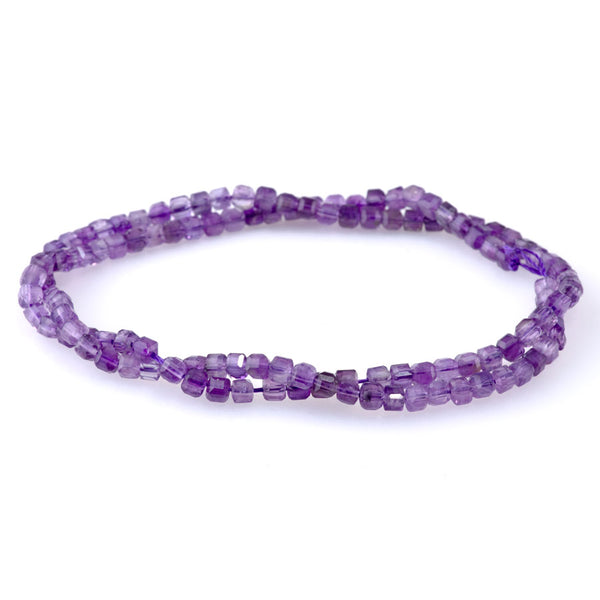 Amethyst 3mm Table Cut Cube A Grade  - 15-16 Inch