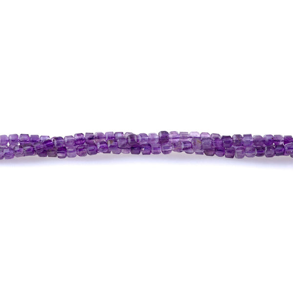 Amethyst 3mm Table Cut Cube A Grade  - 15-16 Inch