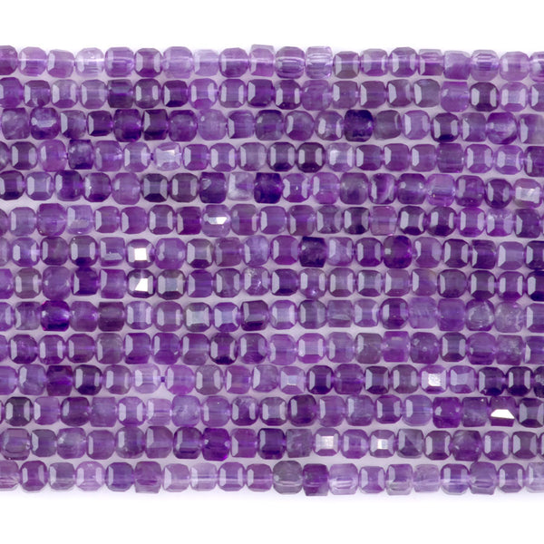 Amethyst 3mm Table Cut Cube A Grade  - 15-16 Inch