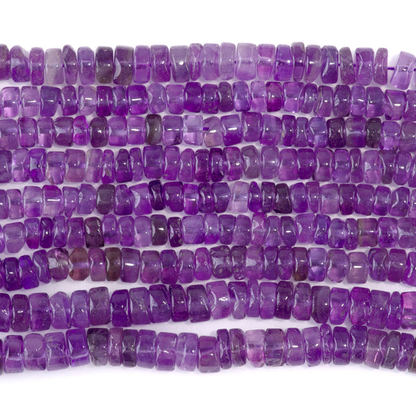 Amethyst 4x6mm Irregular Heishi - 15-16 Inch