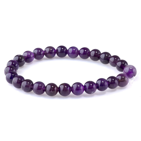 Amethyst  8mm Round - 8-inch