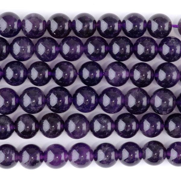 Amethyst  8mm Round - 8-inch
