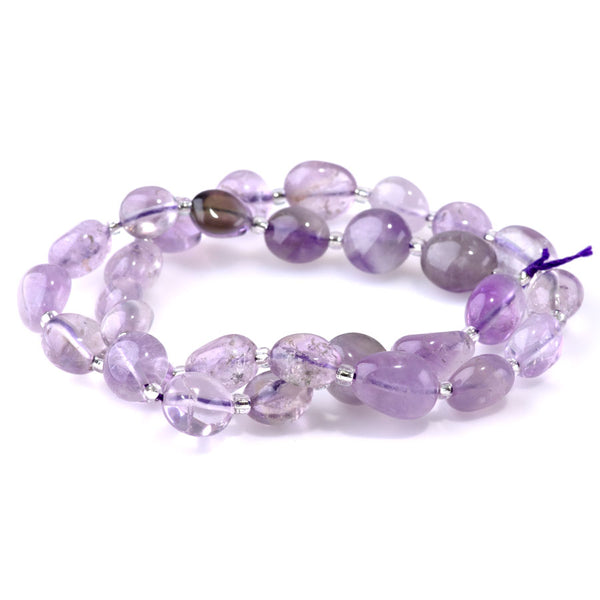 Light Amethyst 9x11-10x14mm Tumble Nugget A Grade - 15-16 Inch