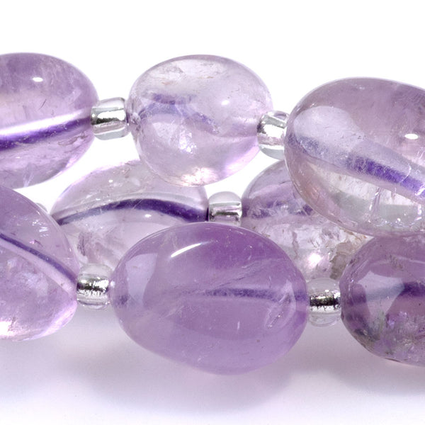 Light Amethyst 9x11-10x14mm Tumble Nugget A Grade - 15-16 Inch
