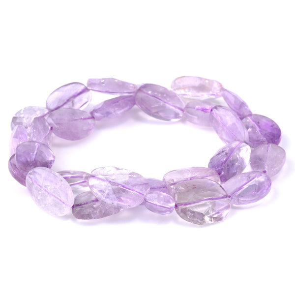 Light Amethyst 9x11-13x18mm Free Form Faceted Oval A Grade - 15-16 Inch