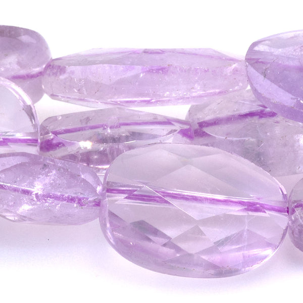 Light Amethyst 9x11-13x18mm Free Form Faceted Oval A Grade - 15-16 Inch