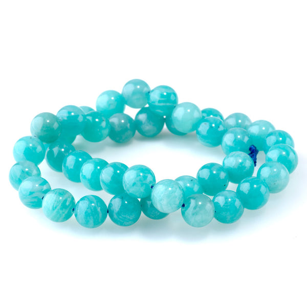 Ice Amazonite 10mm Round A Grade - 15-16 Inch