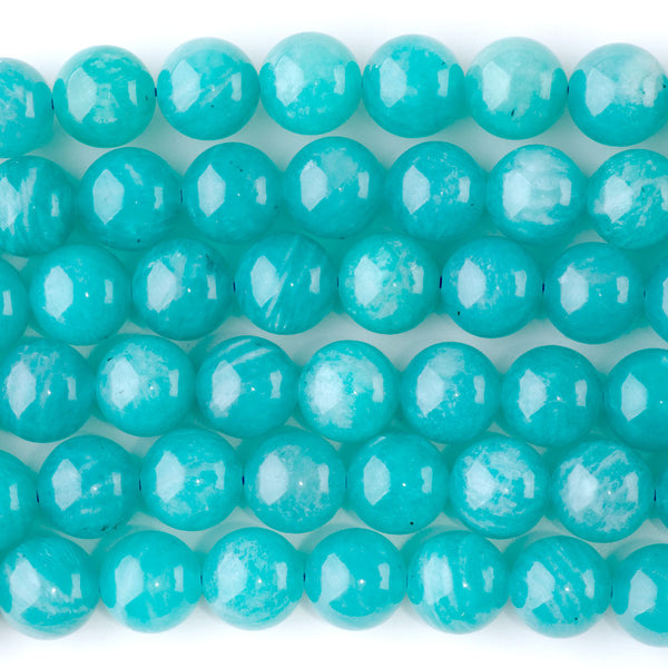 Ice Amazonite 10mm Round A Grade - 15-16 Inch