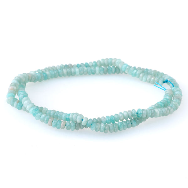 Amazonite 2x4mm Thin Faceted Rondelle A Grade - 15-16 Inch