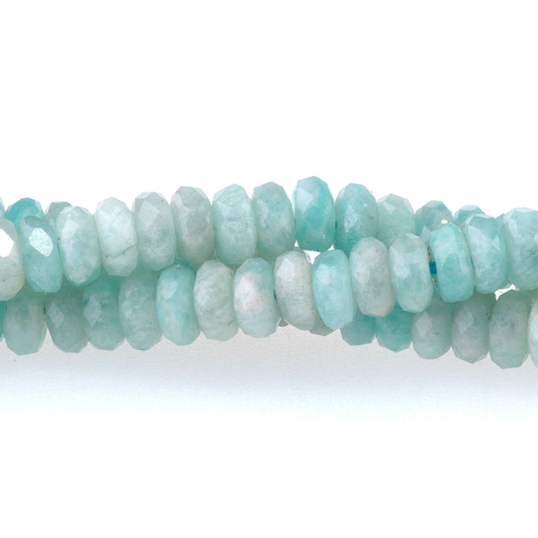 Amazonite 2x4mm Thin Faceted Rondelle A Grade - 15-16 Inch