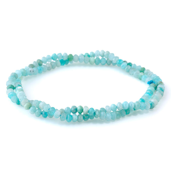 Amazonite 4mm Faceted Lantern - 15-16 Inch