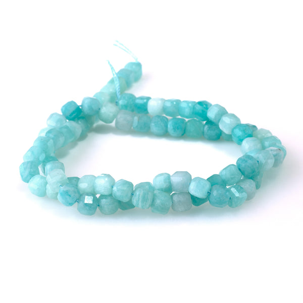 Amazonite 5mm Table Cut Cube Bead - 15-16 Inch