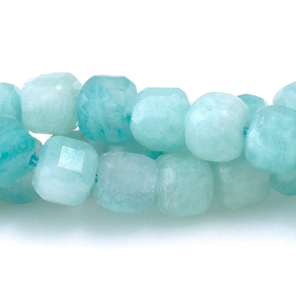 Amazonite 5mm Table Cut Cube Bead - 15-16 Inch