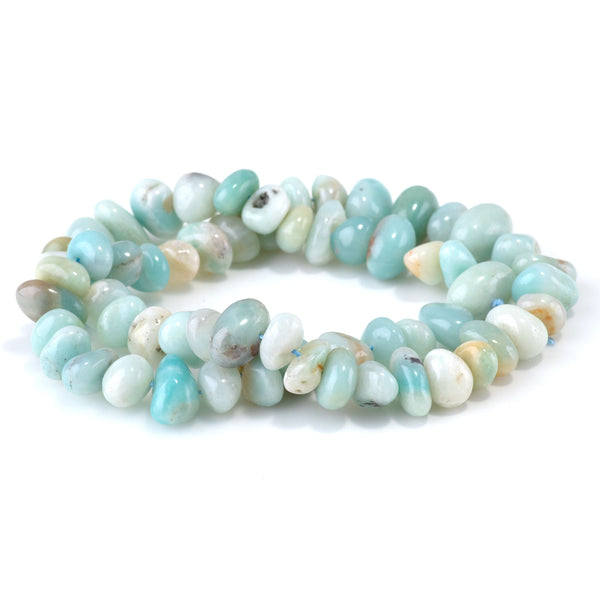 Amazonite 8x10-9x13mm Side Drilled Pebble - 15-16 Inch