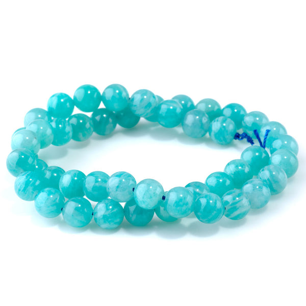Ice Amazonite 8mm Round A Grade - 15-16 Inch