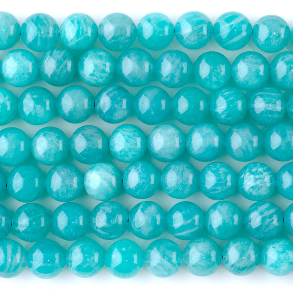 Ice Amazonite 8mm Round A Grade - 15-16 Inch
